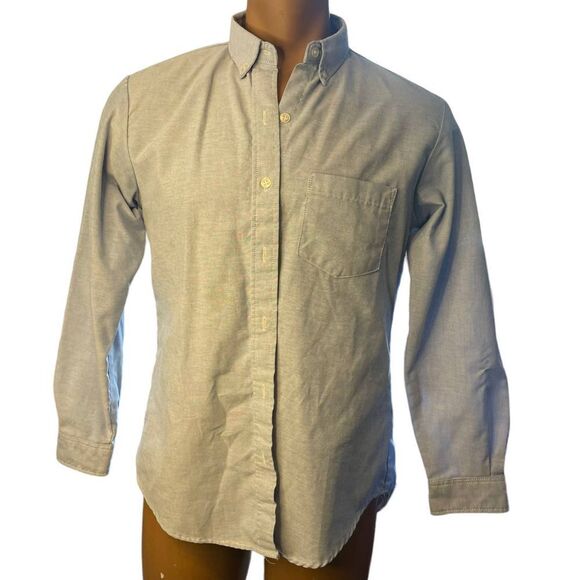 Dickies Button Down Shirt MEDIUM Blue Woven Long Sleeve Collared Solid Workwear - Picture 1 of 4